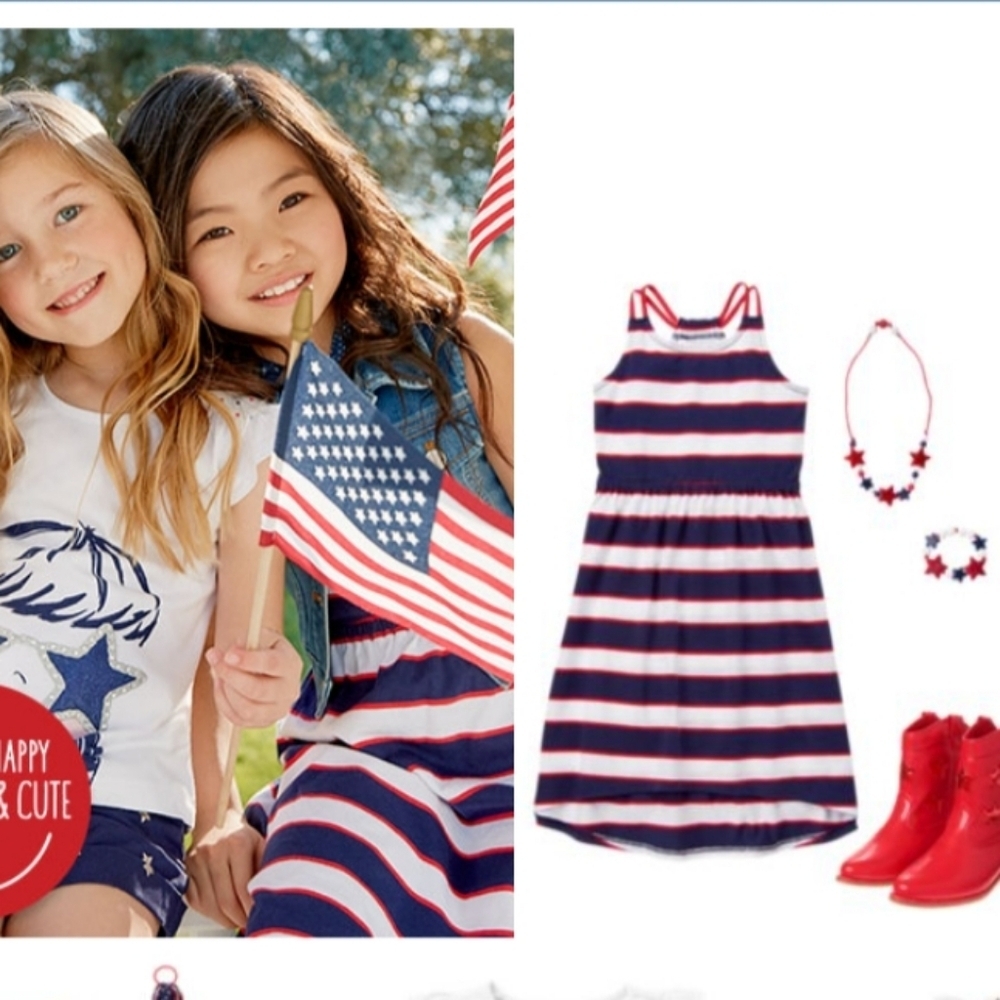 Gymboree Red, White, and Blue Striped Dress
